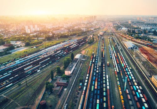 Rail yard aerial view